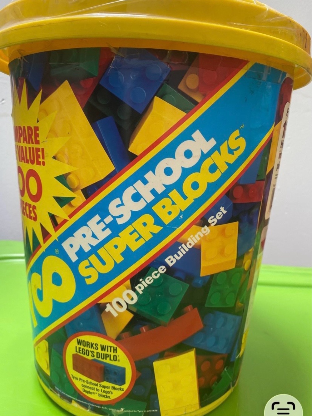 Pre-School Super Blocks 100-Piece Building Set - Yellow Bucket